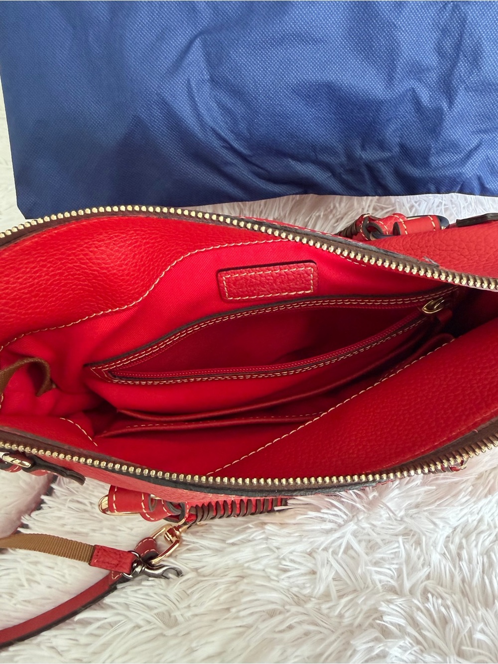 Dooney & Bourke Pebble Grain Satchel in Red - Picture 7 of 11